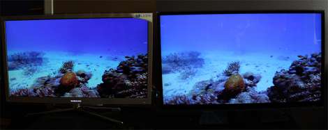 Click to enlarge 3D comparison: Samsung C8000 vs. LX9500