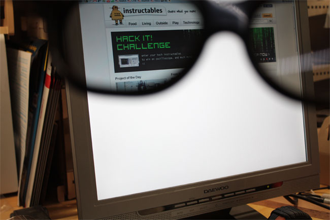 The modified 3D monitor only shows pictures through the glasses
