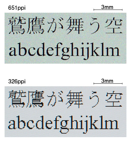 Click to enlarge Japan Display 651 ppi display