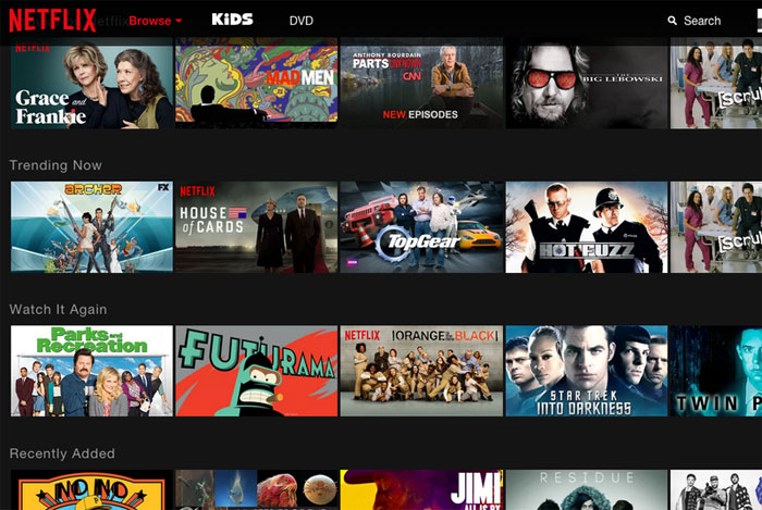 New Netflix web interface