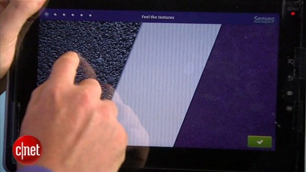 Click to enlarge A tactile touch screen can imitate different surfaces