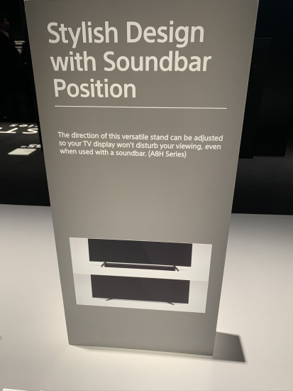 Sony A8H / AH8 OLED can be raised to fit soundbar underneath