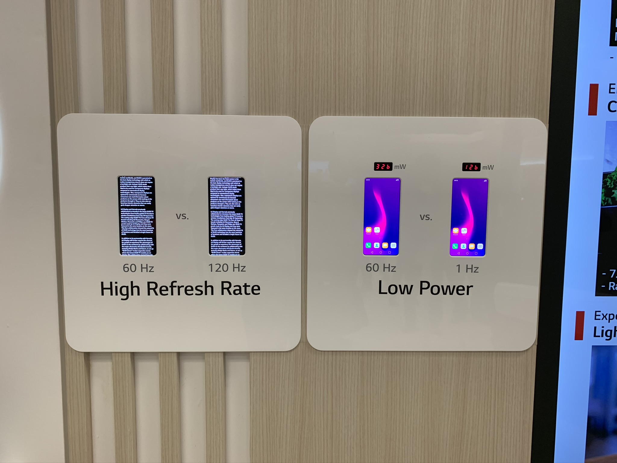 Demo of 60Hz vs. 120Hz OLED as well as Hz's relation to power consumption