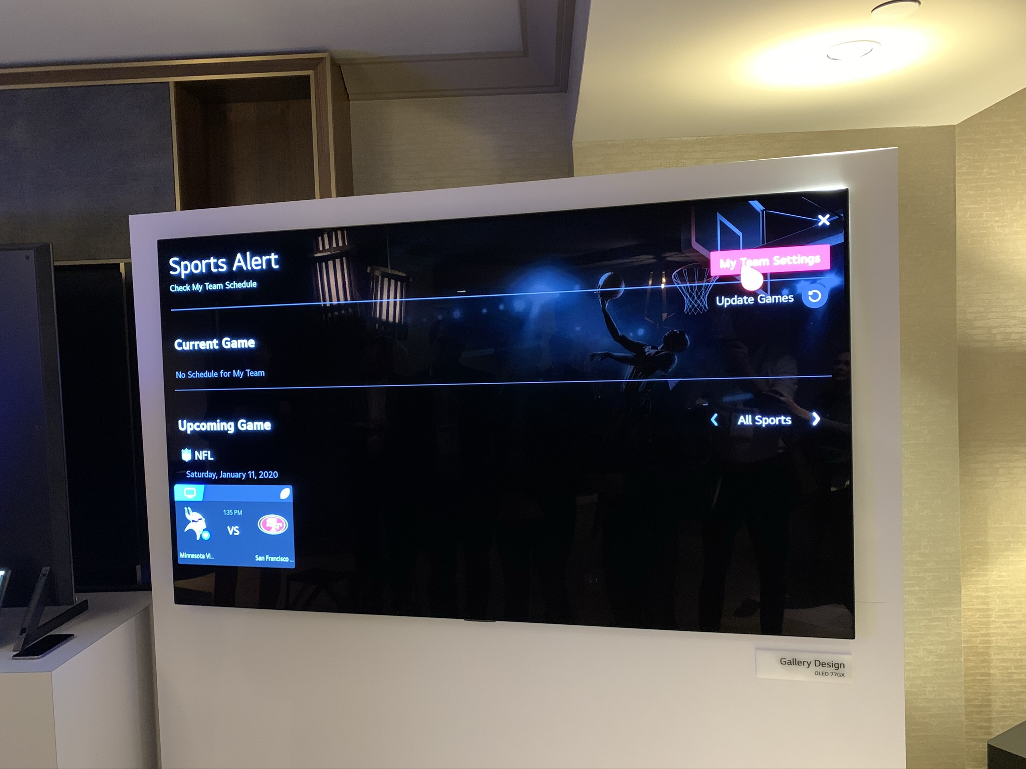 LG GX Gallery OLED and LG's sports alerts