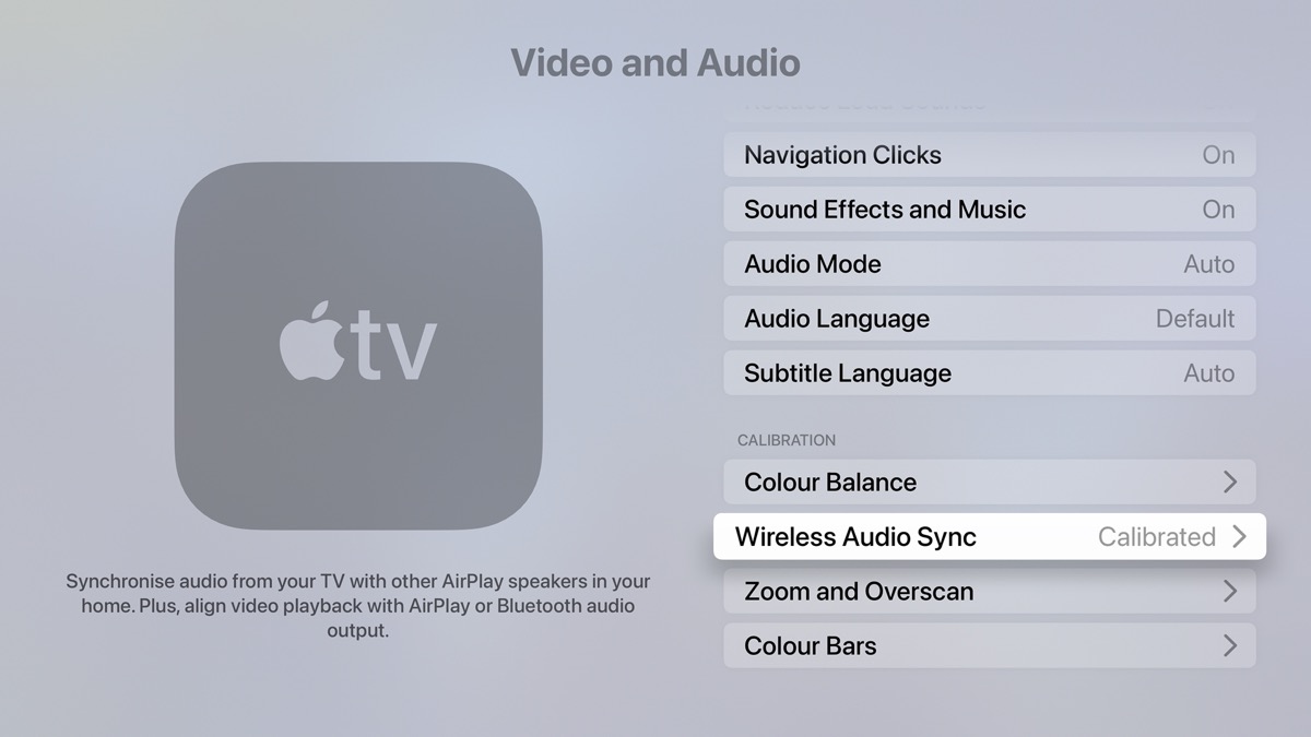 Audio sync Apple TV