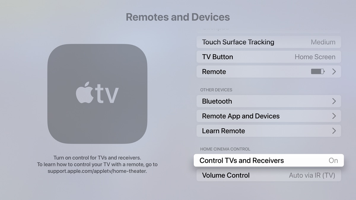 Apple TV control Apple TV control