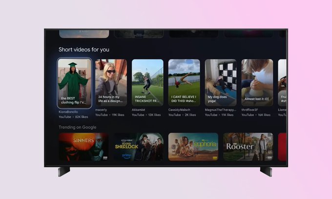 Google TV vertical video