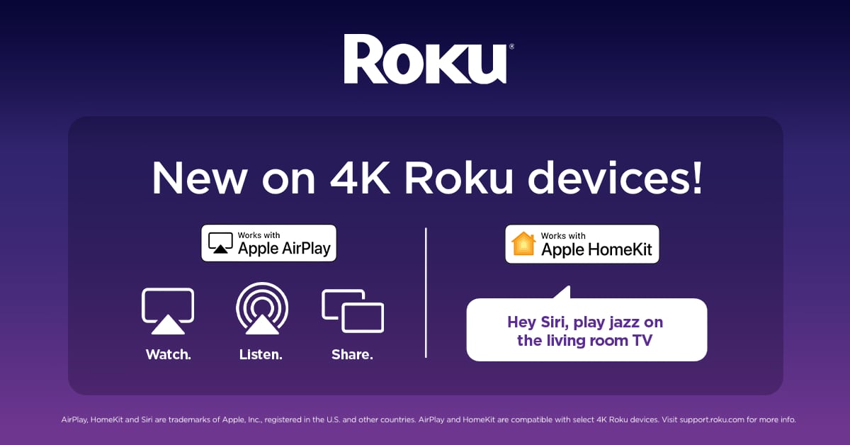 AirPlay and HomeKit Roku AirPlay and HomeKit Roku