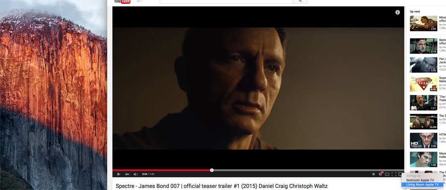 YouTube Airplay on OS X El Capitan YouTube Airplay I OS X El Capitan
