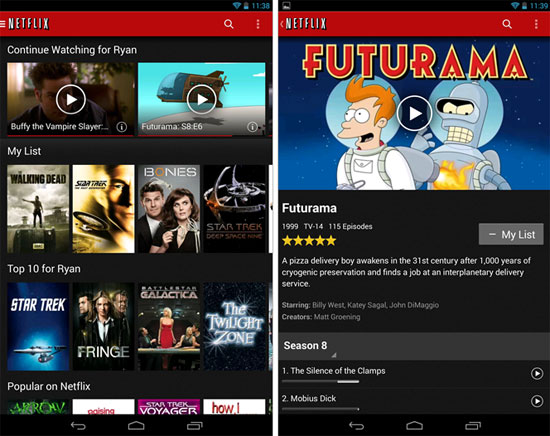 Click to enlarge Android Netflix