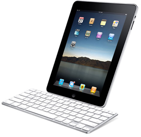 Apple iPad in dock with keyboard