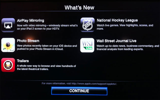 Click to enlarge Apple TV has been updated with new features