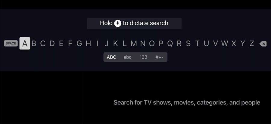 Apple TV dictation