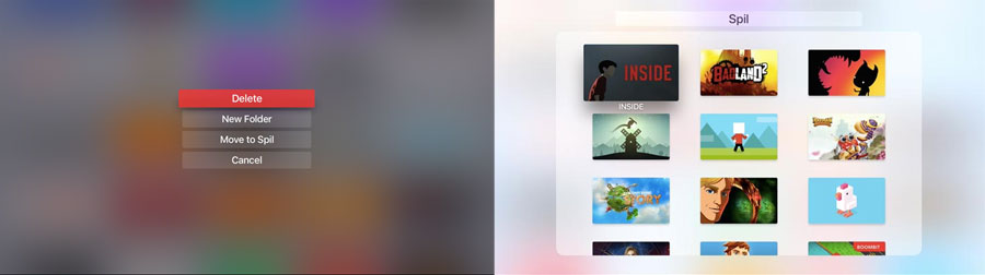 Apple TV folders
