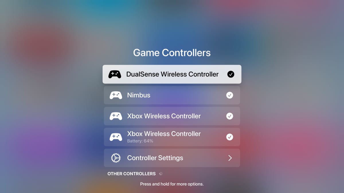Game controller Apple TV