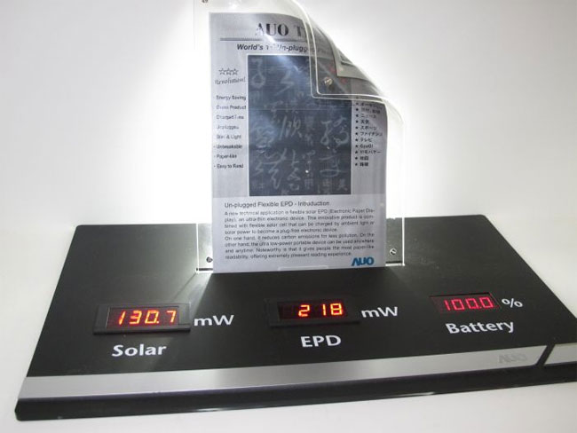 Click to enlarge AUO’s 6-inch rollable E-paper