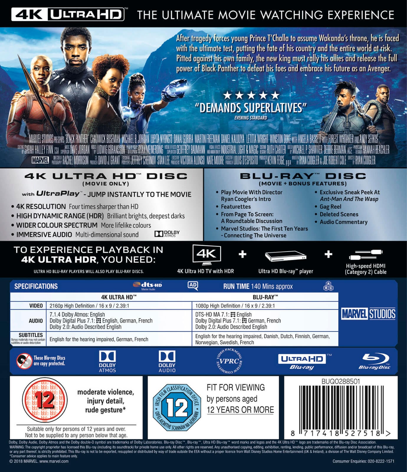 Black Panther UHD Blu-ray Black Panther UHD Blu-ray