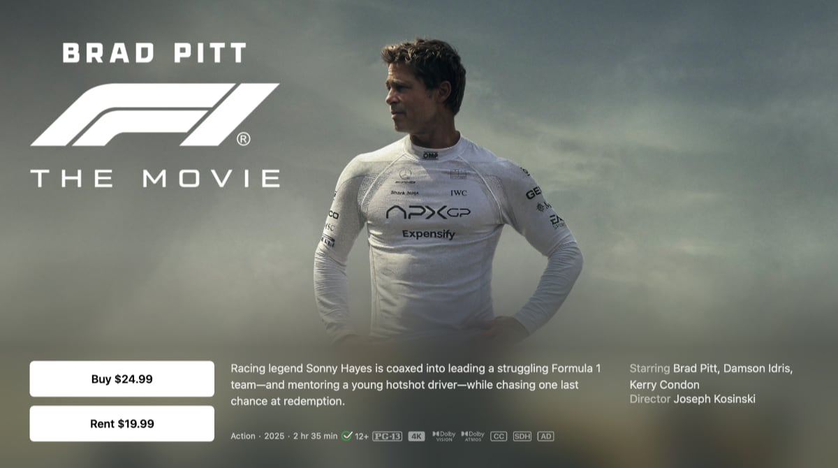 F1 The Movie PVOD