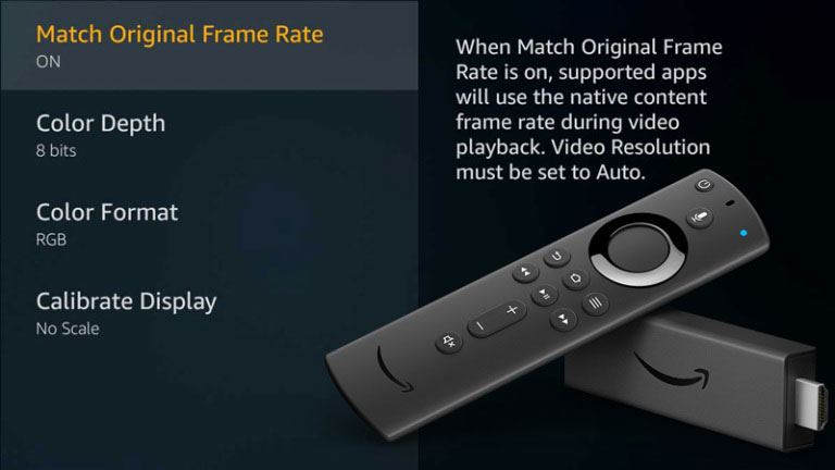 Fire TV Match frame rate Fire TV Match frame rate