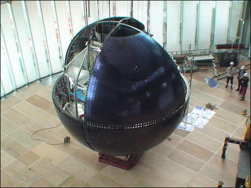 The Geo-Cosmos globe with 10,362 OLED panels