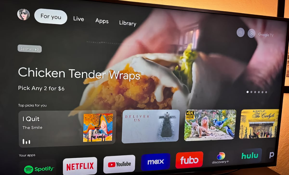 Google TV video ads