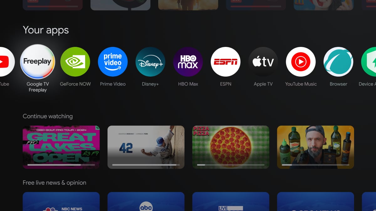 Google TV Freeplay Google TV Freeplay