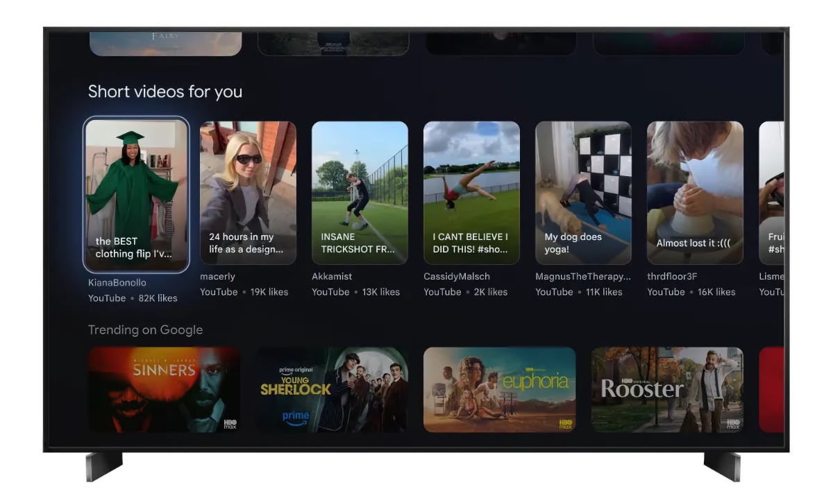 Google TV thay đổi lớn: YouTube Shorts và AI đổ bộ màn hình chính!