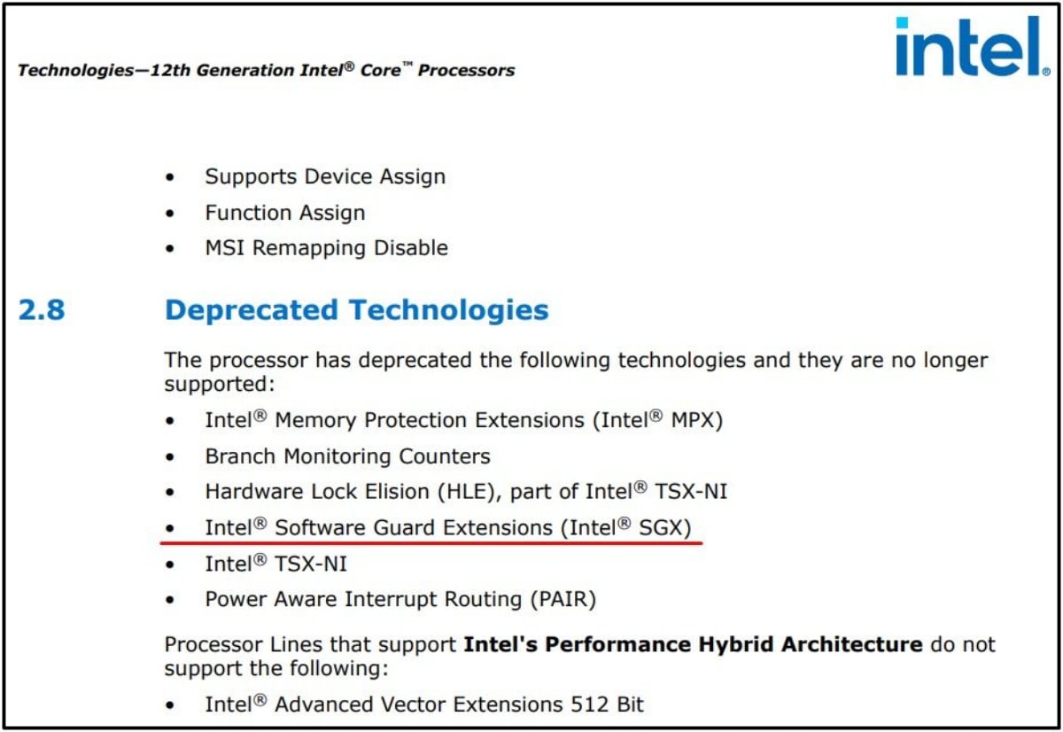 Intel Alder Lake SGX Intel Alder Lake SGX