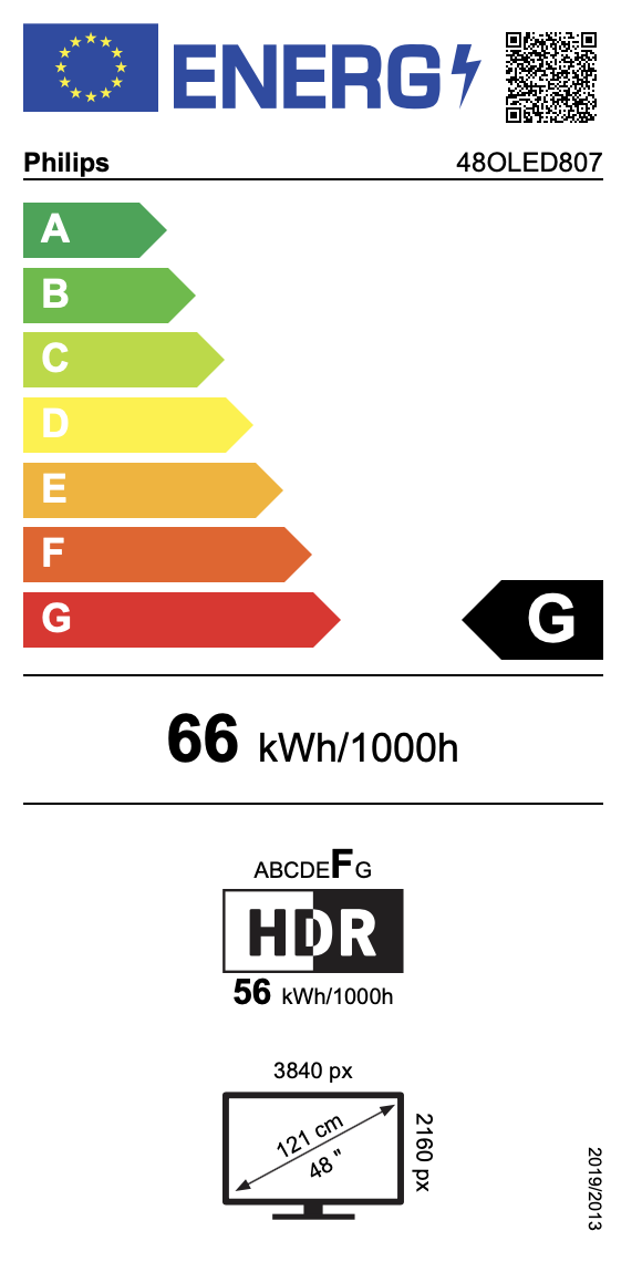 48OLED807 energy label