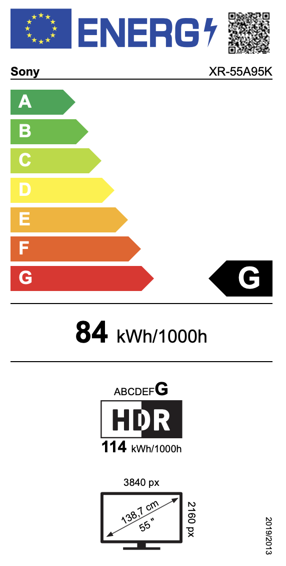 55A95K energy label 55A95K energy label