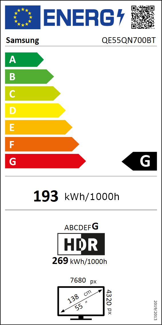 55QN700B energy label