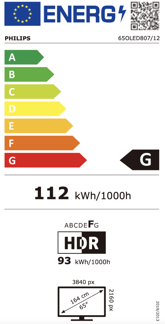 65OLED807 energy label 65OLED807 energy label