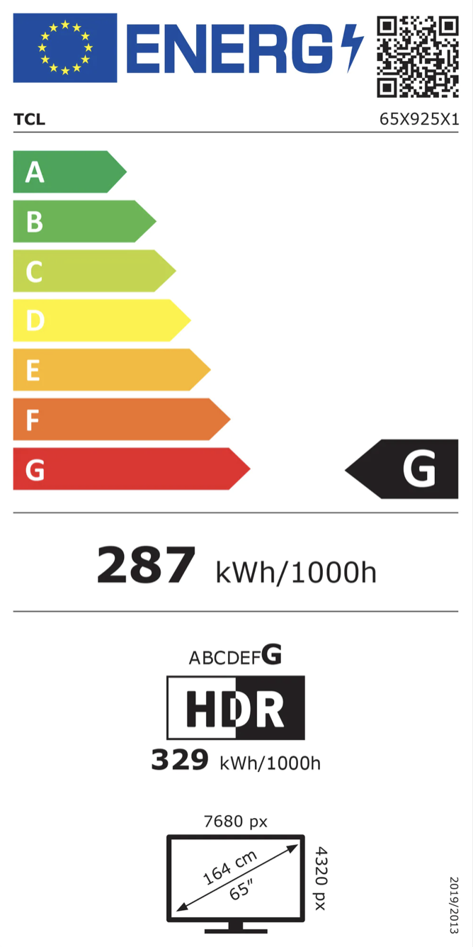 65X925 energy label