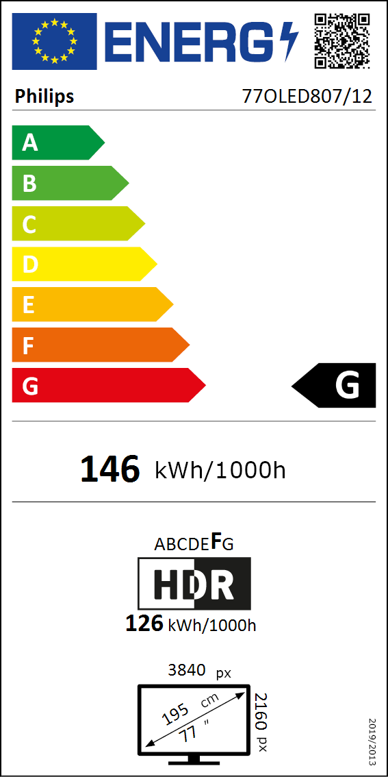 77OLED807 energy label