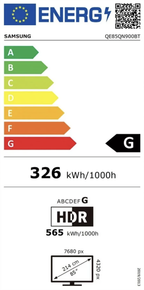 85QN900B energy label 85QN900B energy label