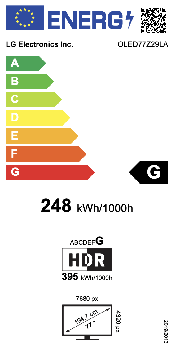 OLED77Z2 energy label OLED77Z2 energy label