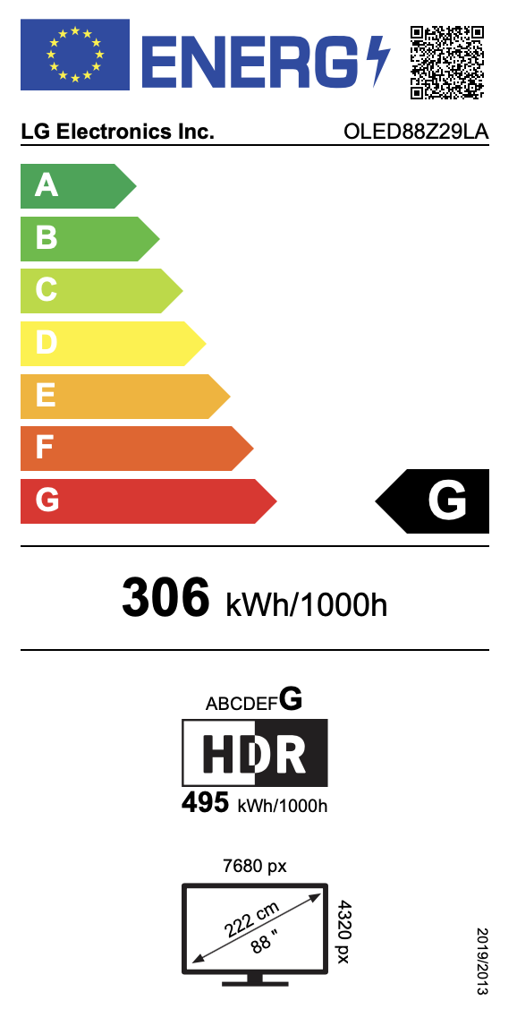 OLED88Z2 energy label