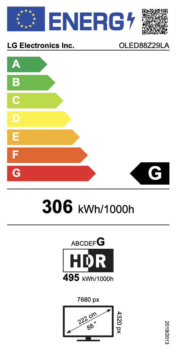 OLED88Z2 energy label OLED88Z2 energy label