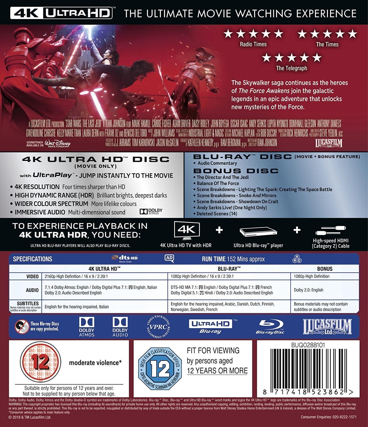 The Last Jedi UHD Blu-ray