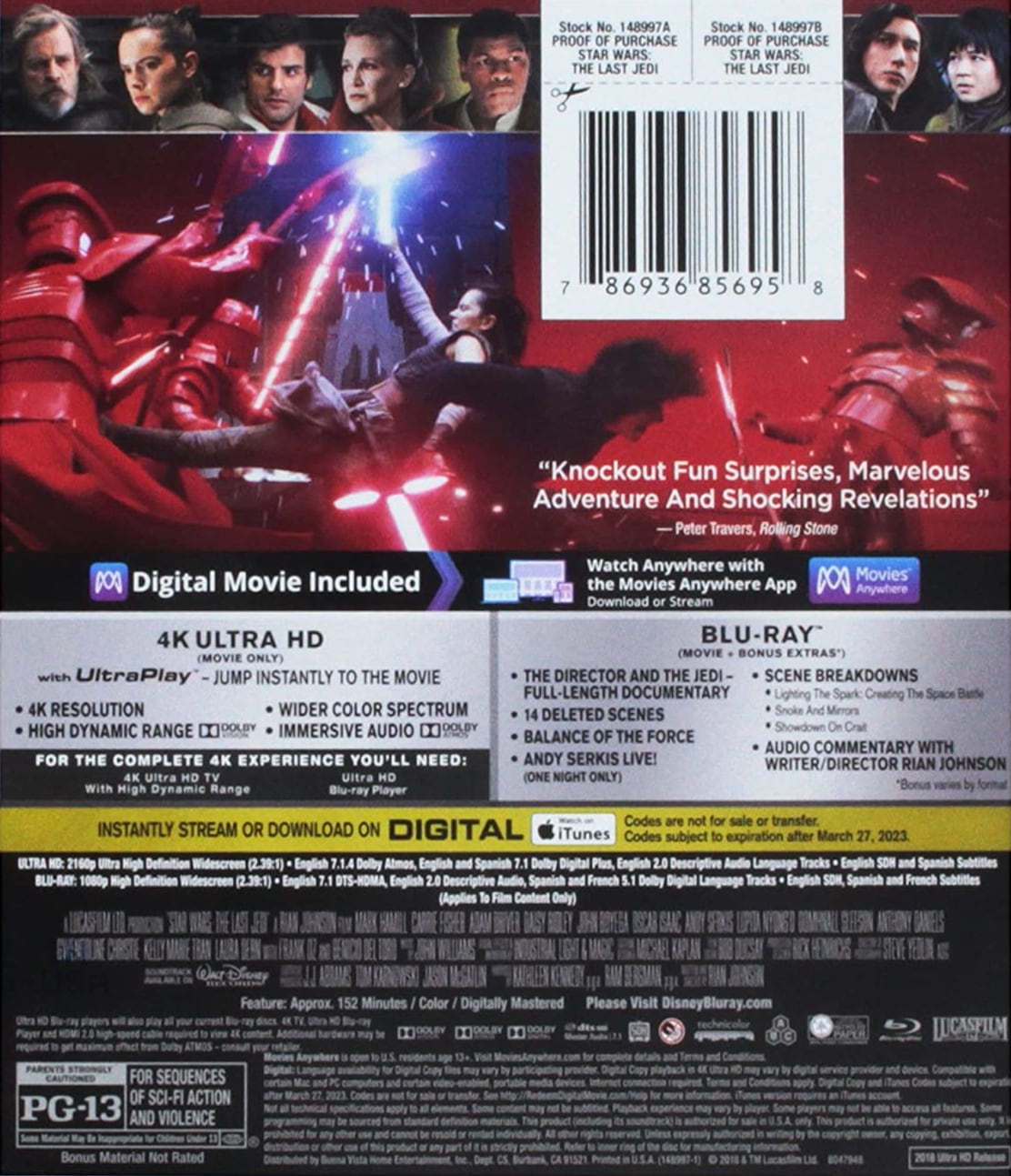 The Last Jedi UHD Blu-ray The Last Jedi UHD Blu-ray