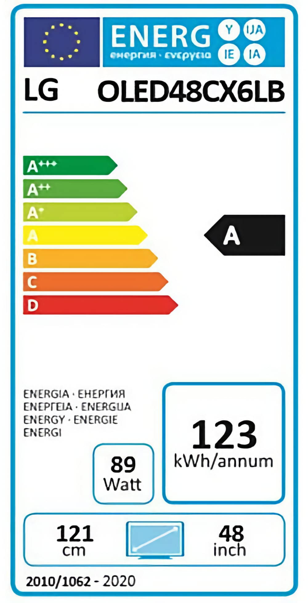 LG OLED energy consumption