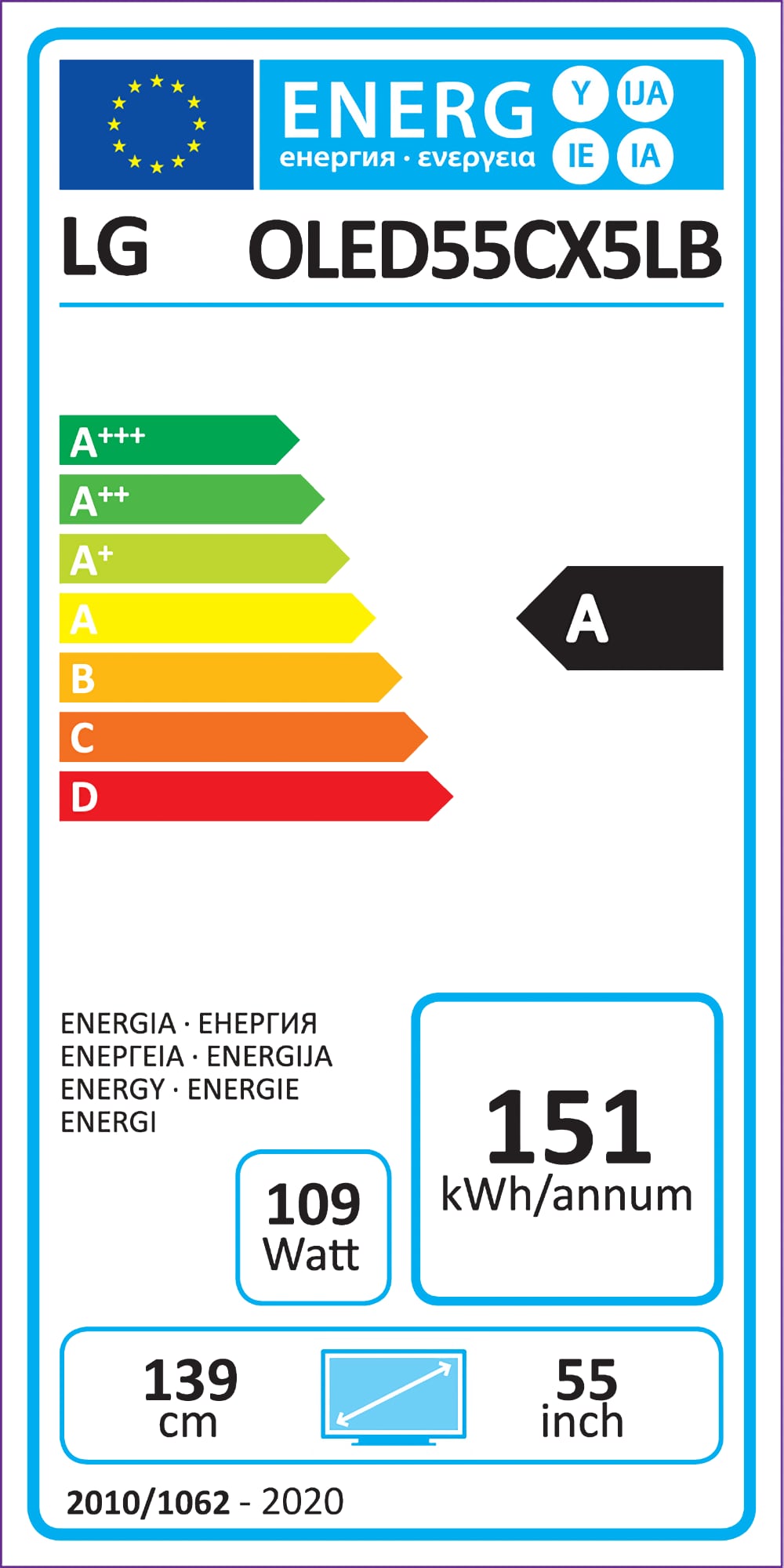 LG OLED energy consumption