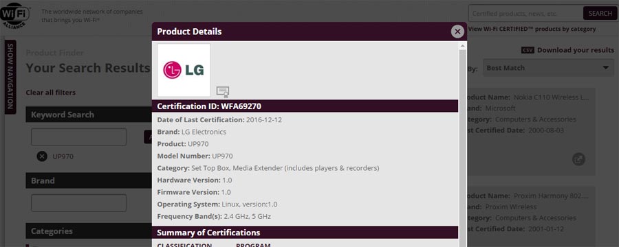 LG UP970 UHD Blu-ray player LG UP970 UHD Blu-ray player
