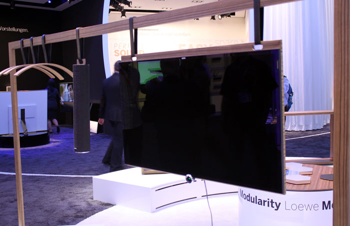 A hanging TV