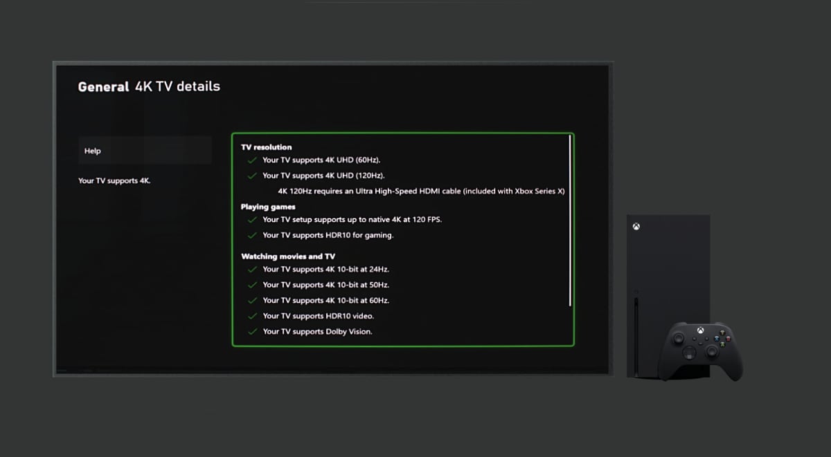 Xbox Series X video settings