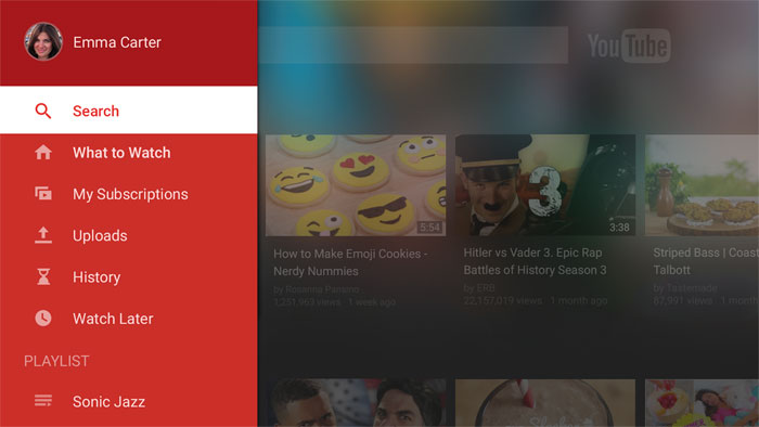 New YouTube app for TVs