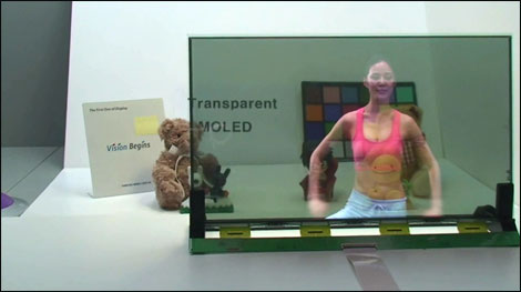 Click to enlarge Transparent 19” OLED