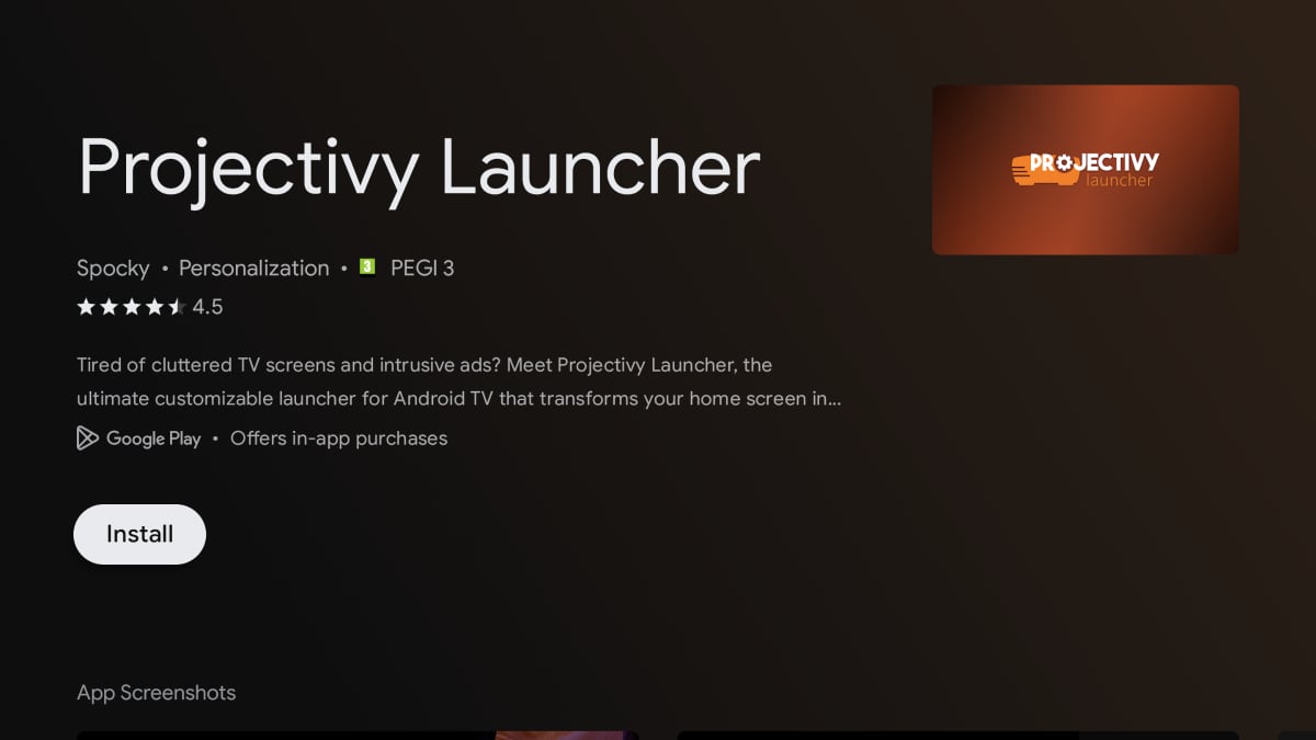 Projectivy Launcher Google TV