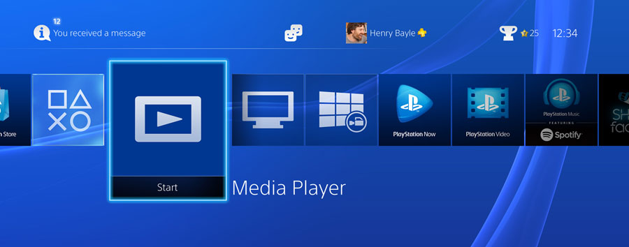 PS4 media player