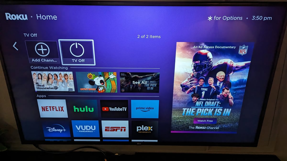 Roku 2023 homescreen